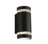 Applique Sheffield Alluminio Nero Policarbonato Trasparente 2 Luci Gu10