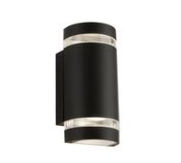 Applique Sheffield Alluminio Nero Policarbonato Trasparente 2 Luci Gu10