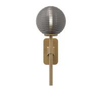 Applique Singola Astro Tacoma in Ottone Anticato e Paralume Scanalato Affumicato