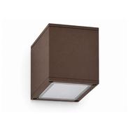 APPLIQUE SOFFITTO A CUBO DA ESTERNO IP54 CON PORTALAMPADA GU10 ROSSO RUGGINE