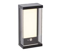 Applique Solare Alluminio Nero Policarbonato Bianco Led 2W 3000K Verticale