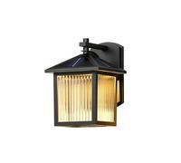 Applique Solare da Esterno, Applique Tradizionale per Esterni, Sensore Crepuscolare, Lanterna da Parete Impermeabile in Alluminio Nero,Da a Led a 3 Colori con Vetro per Portico, Patio, Giardino, Cance