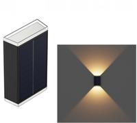 Applique Solare LED 2W Doppia Emissione Up&Down Tecnologia CCT per Esterno IP54
