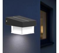 Applique solare LED Lampada da esterno con sensore di movimento IP54 luce fredda 6000K 3 modalità crepuscolare ricarica solare per facciate pareti mura giardino (piccolo 400lm)
