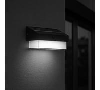 Applique solare LED Lampada da esterno con sensore di movimento IP54 luce fredda 6000K 3 modalità crepuscolare ricarica solare per facciate pareti mura giardino (grande 1000lm)