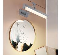 Applique Specchio Lampada da Bagno LED Faretto Regolabile Cromo Bianco