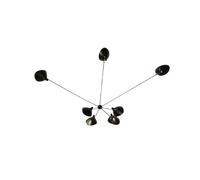 Applique Spider 7 con Bracci Fissi, Nero.
