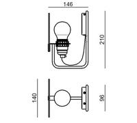 Applique Stilnovo Bugia, 1 luce, nera Stilnovo