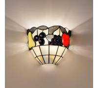 Applique Tiffany In Vetro Decorato Multicolor H.18 Cm