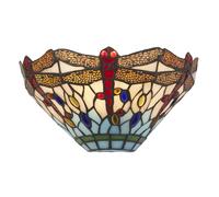 Applique Tiffany Libellula Acciaio Multicolor Vetro 1 Luce E14 [EEK: A++]
