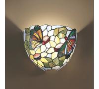 Applique Tiffany In Vetro Decorato Multicolor H.21 Cm