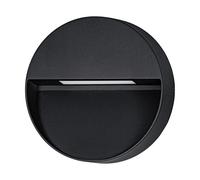 Applique Tonda Esterno Maruggio Alluminio Nero Policarbonato Trasp Led