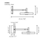 Applique UMAGE a LED Asteria SHORT HW, acciaio lucido, 28 cm UMAGE
