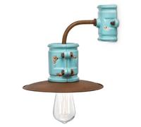 Applique Urban vintage azzurro 28 cm Ferroluce
