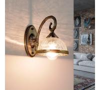 Applique Vetro Schermo Stile Liberty IN Ottone E14 Wandleuchte Soggiorno Cucina
