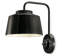 Applique Vintage 50'S Ferro E Ceramica Smaltata Nero 1 Luce E27