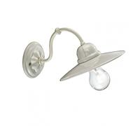 Applique Vintage B&W Metallo Smaltato Bianco 1 Luce E27