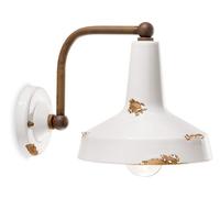 Applique Vintage Ceramica Bianca Curva 1 Luce E27
