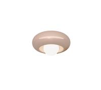 Applique Vintage Bumbum Ceramica Grigio Sabbia Vetro Opalino 1 Luce E27 D40,5Cm