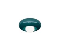 Applique Vintage Bumbum Ceramica Verde Petrolio Vetro Opalino 1 Luce E27 D40,5Cm [EEK: A++]