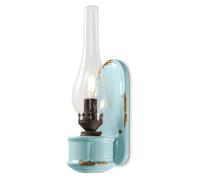 Applique Vintage Candela Ceramica Azzurra 1 Luce E14