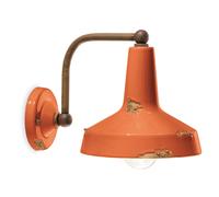 Applique Vintage Ceramica Arancio Curva 1 Luce E27