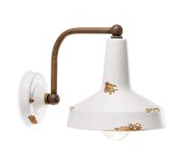 Applique Vintage Ceramica Bianca Curva 1 Luce E27