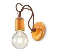 Applique Vintage Ceramica Gialla Con Filamento 1 Luce E27