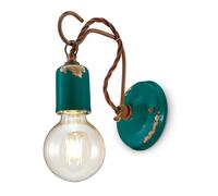 Applique Vintage Ceramica Verde Con Filamento 1 Luce E27