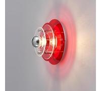 Applique vintage con cavo, lampada da parete E27 con paralume rotondo in acrilico, luci decorative colorate, lampada d'ambiente, illuminazione per interni 2700K per soggiorno camera da letto,Rosso