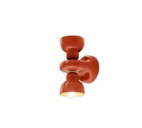 Applique Vintage Decò Berimbau Ceramica Arancio Pokè 2 Luci E14