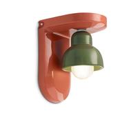 Applique Vintage Decò Berimbau Ceramica Arancio Pokè E Verde Salvia 1 Luce E27 [EEK: A++]
