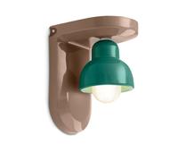 Applique Vintage Decò Berimbau Ceramica Marrone Moka E Turchese 1 Luce E27 [EEK: A++]
