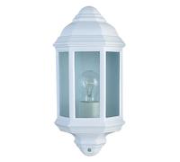 Lampada da parete per esterni Maine - Metallo bianco e vetro trasparente
