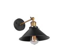 Applique Vintage E27 in Metallo Nero, Regolabile a 270°, Lampada da Comodino con Decorazione retrò, per Ristorante, Camera da Letto, Soggiorno, Studio, Tromba delle Scale
