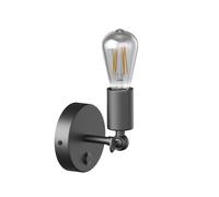 Applique vintage FETRO interruttore nero orientabile + lampada LED 240lm