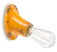 Applique Vintage Senza Diffusore Ceramica Giallo 1 Luce E27