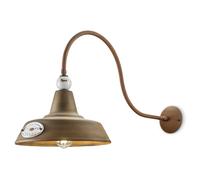 Applique Vintage Grunge Ferro E Ceramica Bianco 1 Luce E27