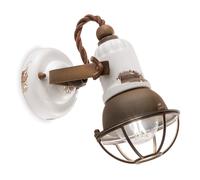 APPLIQUE 1 LUCE CON GABBIA LOFT VINTAGE BIANCO C1675/1VIB