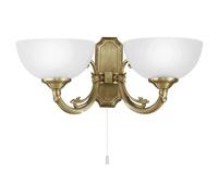 Eglo Lampada da parete Savoy, 2 fiamme vintage, rustica, in metallo e vetro