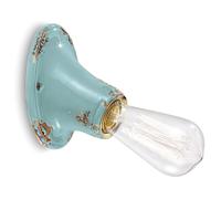 Ferroluce Retrò Minimal Applique Vintage E27, 77.0 W, Azzurro Lucido, 14x11x9 cm
