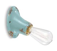 Ferroluce Retrò Minimal Applique Vintage E27, 77 W, Azzurro Lucido, 14x11x9 cm