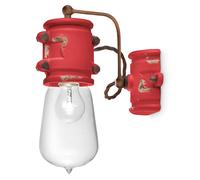 Applique Vintage Urban Ferro E Ceramica Rosso 1 Luce E27 22Cm