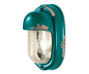 Applique Vintage Verticale Ceramica Verde 1 Luce E27