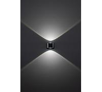 Applique Vision interni e esterni LED 2X6W 900LM 3000K alluminio colore grafite vetro trasparente IP65 doppia emissione