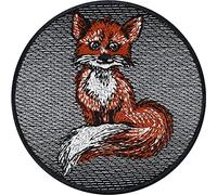 Applique VOLPE | Adesivo resistente alle intemperie | Ricamo termoadesivo | Patch volpe per amanti della natura | Protezione ambientale | Toppe per jeans da cucire o applicare con il ferro | 80x80mm