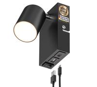 Applique WAIKA a 1 luce nera USB-C USB-A incl. lampada LED GU10