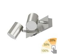 Applique WAIKA a due luci con interruttore in cromo opaco con lampade LED GU10 [EEK: F]