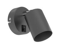 Applique WAIKA switch antracite opaco rotondo 1x GU10 max. 60W