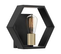 Applique Wandleuchte Metallo 25,4 CM Larghezza Nero Oro Moderno Corridoio Scale